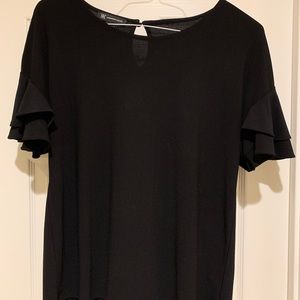 Black ruffled sleeve Inc shirt
